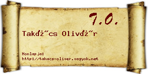 Takács Olivér névjegykártya
