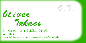 oliver takacs business card